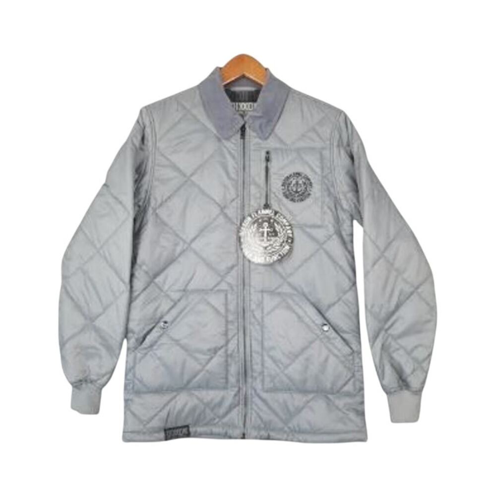 Dixxon Morning Fog Men's Small Gray Diamond Quilted Fleece Lined Jacket NWT